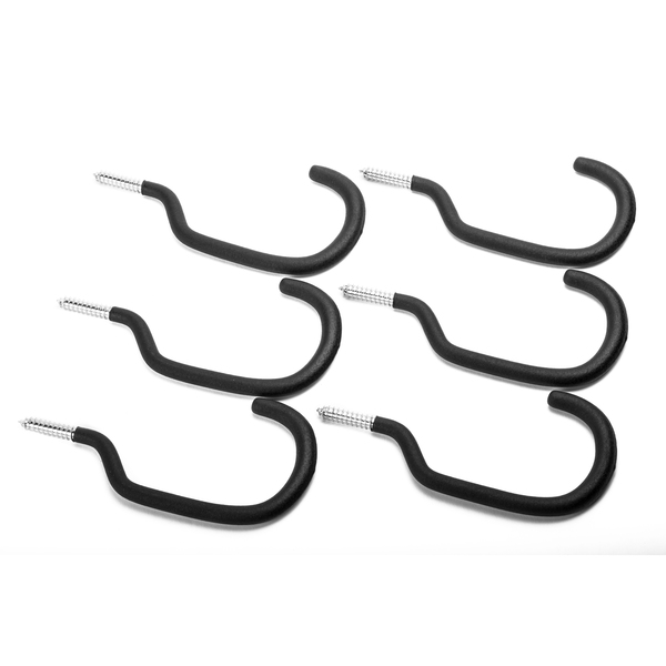 Presa Matte Black Non-Marring Heavy Duty Bike Rack Hook Set, 6 pcs PS00500